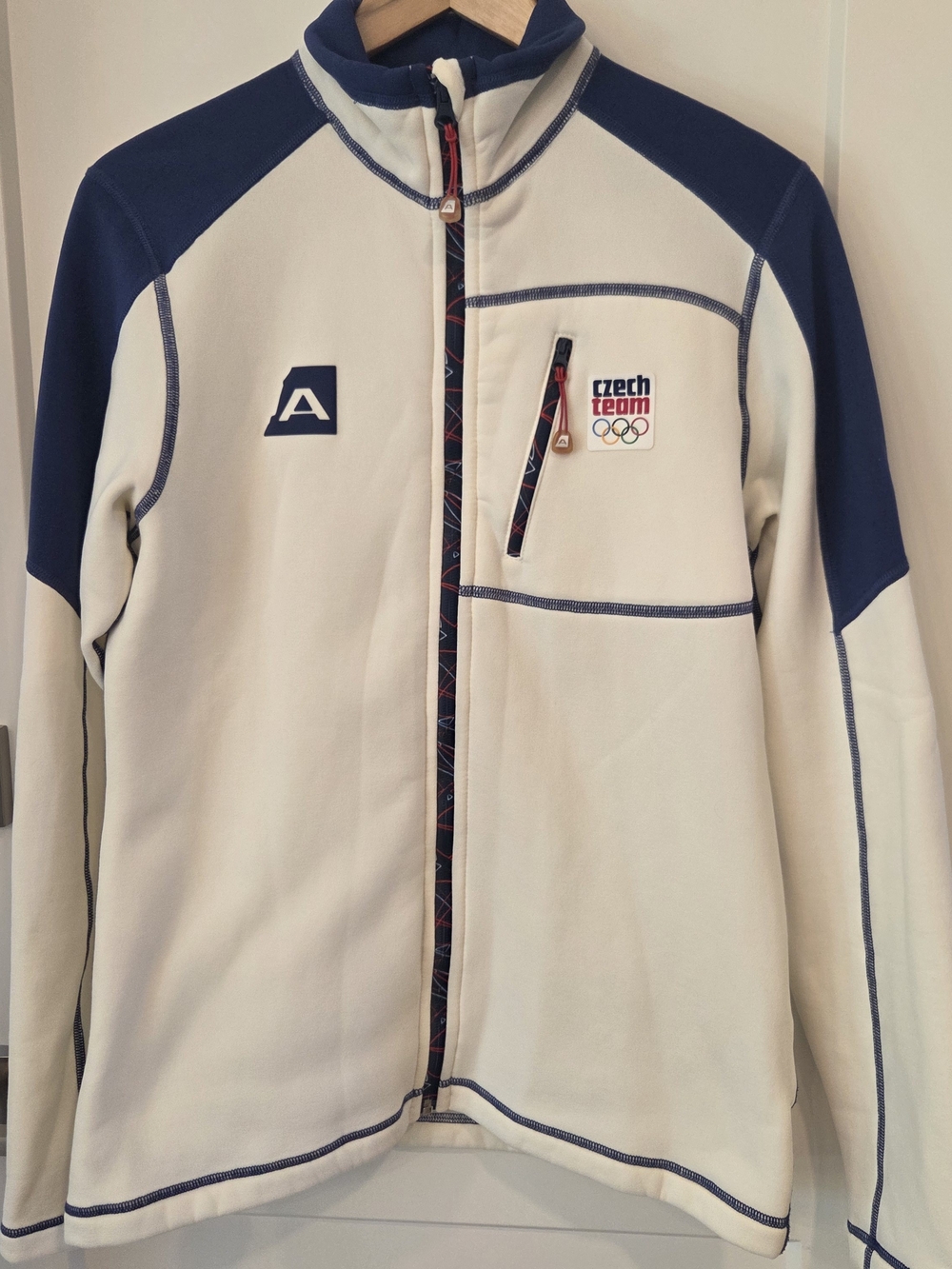 Rare Czech Team Olympics Softshell Fleece Jacket Women’s M White Blue Alpine Pro